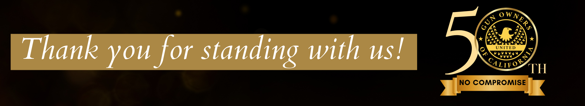 Thank you for standing with us banner (11 x 2 in) Thank you banner
