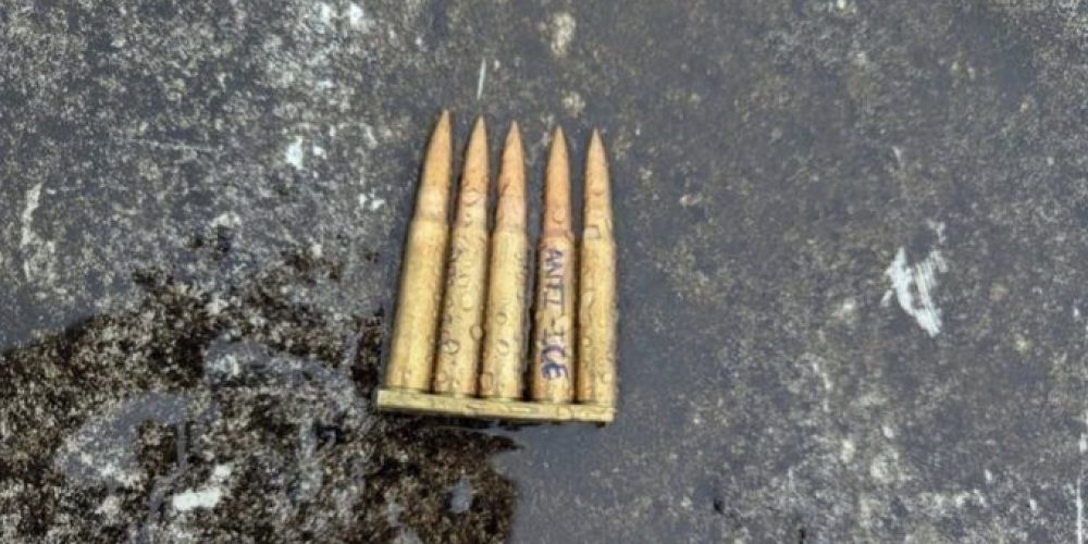 "Anti-ICE" rifle cartridge found by FBI in Dallas ICE shooting (Photo: @FBIDirectorKash)